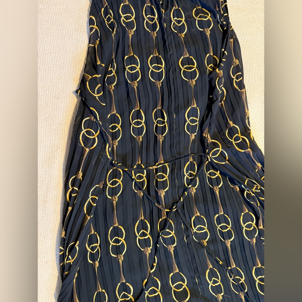 NWT Banana Republic Black and Gold Chain Maxi Dress XL - Picture 5 of 7